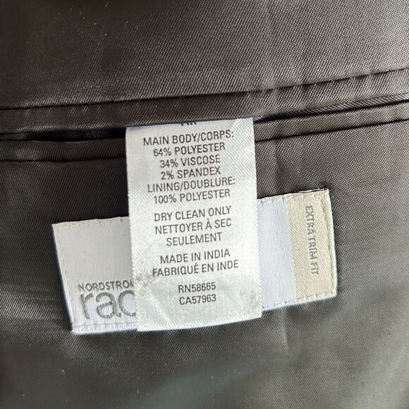 Mens 44 R Suit Jacket Sports Coat Blazer Office Work Wedding Groomsman Blue L - Picture 4 of 7